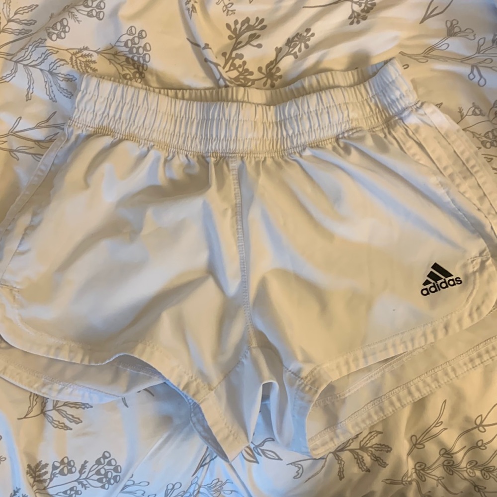 White adidas shorts